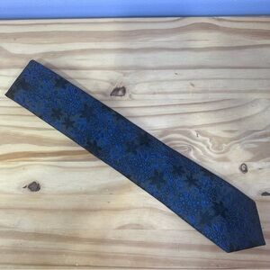 *2/$20* Nordstrom Black and Blue Floral Silk Tie NWOT